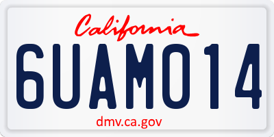 CA license plate 6UAM014