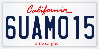 CA license plate 6UAM015