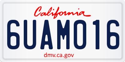 CA license plate 6UAM016