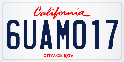 CA license plate 6UAM017