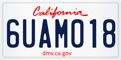CA license plate 6UAM018