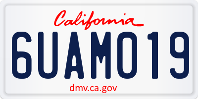 CA license plate 6UAM019