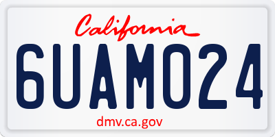 CA license plate 6UAM024
