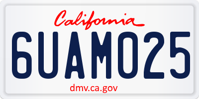 CA license plate 6UAM025