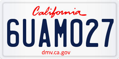 CA license plate 6UAM027