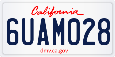 CA license plate 6UAM028