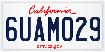 CA license plate 6UAM029