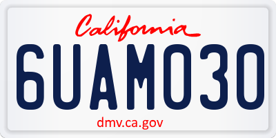 CA license plate 6UAM030
