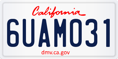 CA license plate 6UAM031