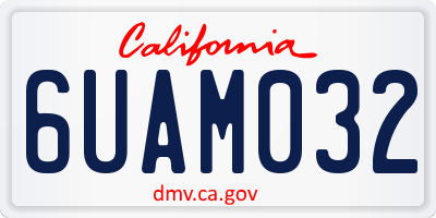 CA license plate 6UAM032