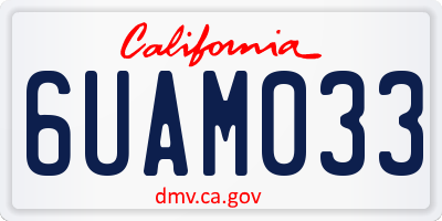 CA license plate 6UAM033