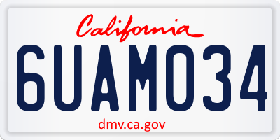 CA license plate 6UAM034