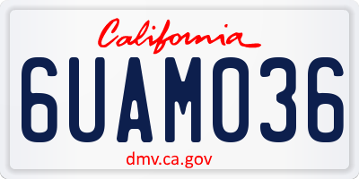 CA license plate 6UAM036