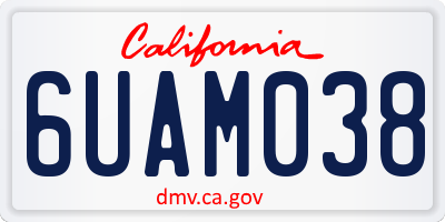 CA license plate 6UAM038
