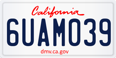 CA license plate 6UAM039
