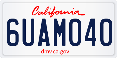 CA license plate 6UAM040
