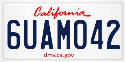 CA license plate 6UAM042