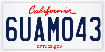 CA license plate 6UAM043