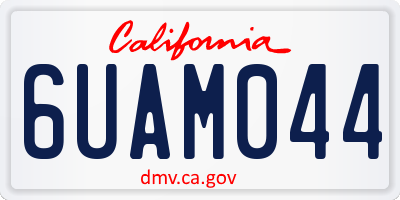 CA license plate 6UAM044