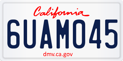 CA license plate 6UAM045