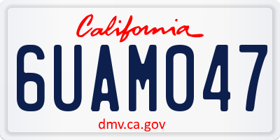 CA license plate 6UAM047