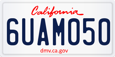CA license plate 6UAM050