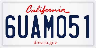CA license plate 6UAM051