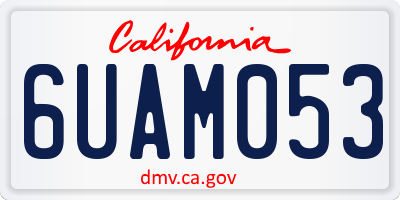 CA license plate 6UAM053