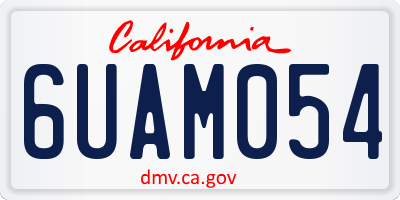 CA license plate 6UAM054