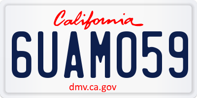 CA license plate 6UAM059