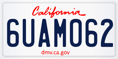 CA license plate 6UAM062
