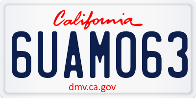 CA license plate 6UAM063