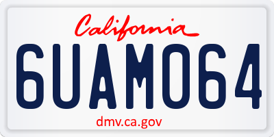 CA license plate 6UAM064