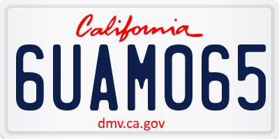 CA license plate 6UAM065