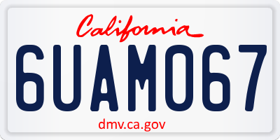 CA license plate 6UAM067