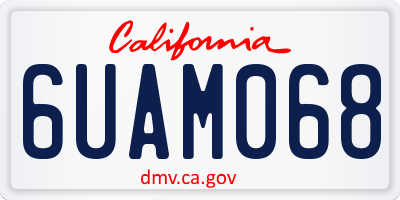 CA license plate 6UAM068