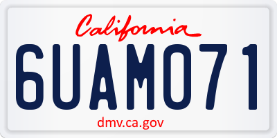 CA license plate 6UAM071