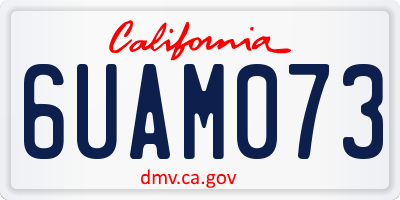 CA license plate 6UAM073