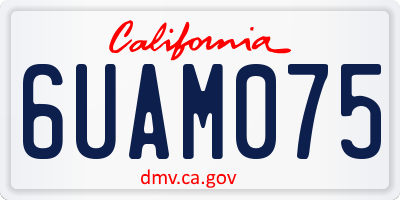 CA license plate 6UAM075