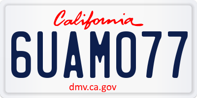 CA license plate 6UAM077