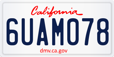 CA license plate 6UAM078