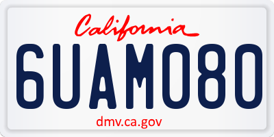 CA license plate 6UAM080