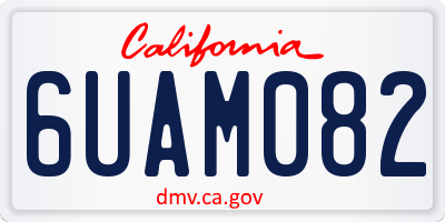 CA license plate 6UAM082