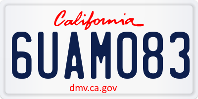 CA license plate 6UAM083