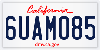 CA license plate 6UAM085