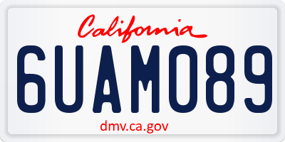 CA license plate 6UAM089