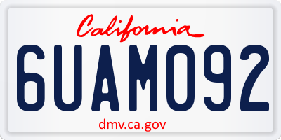 CA license plate 6UAM092