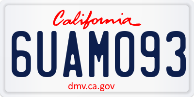 CA license plate 6UAM093
