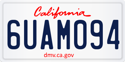 CA license plate 6UAM094