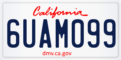 CA license plate 6UAM099